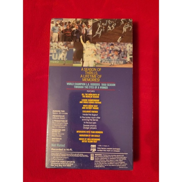 World Champion L.A. Dodgers 1988 Season Through the Eyes of a Winner VHS New CBS - Picture 2 of 6